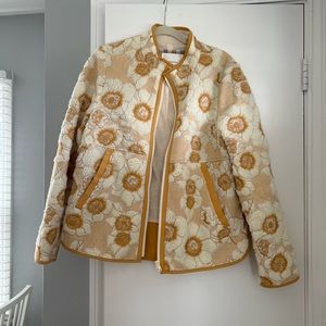 Anthropologie Yellow Flower Jacket